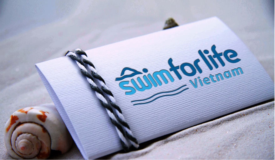 thiết kế logo học viện swim for life