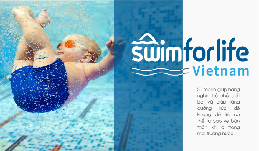 thiết kế logo học viện swim for life